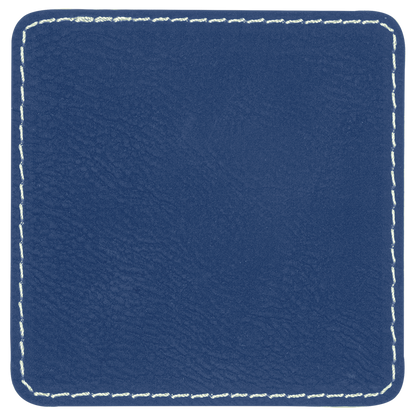 3" x 3" Blue/Silver Square Leatherette Patch with Kota Pro – item PTH859 image 2