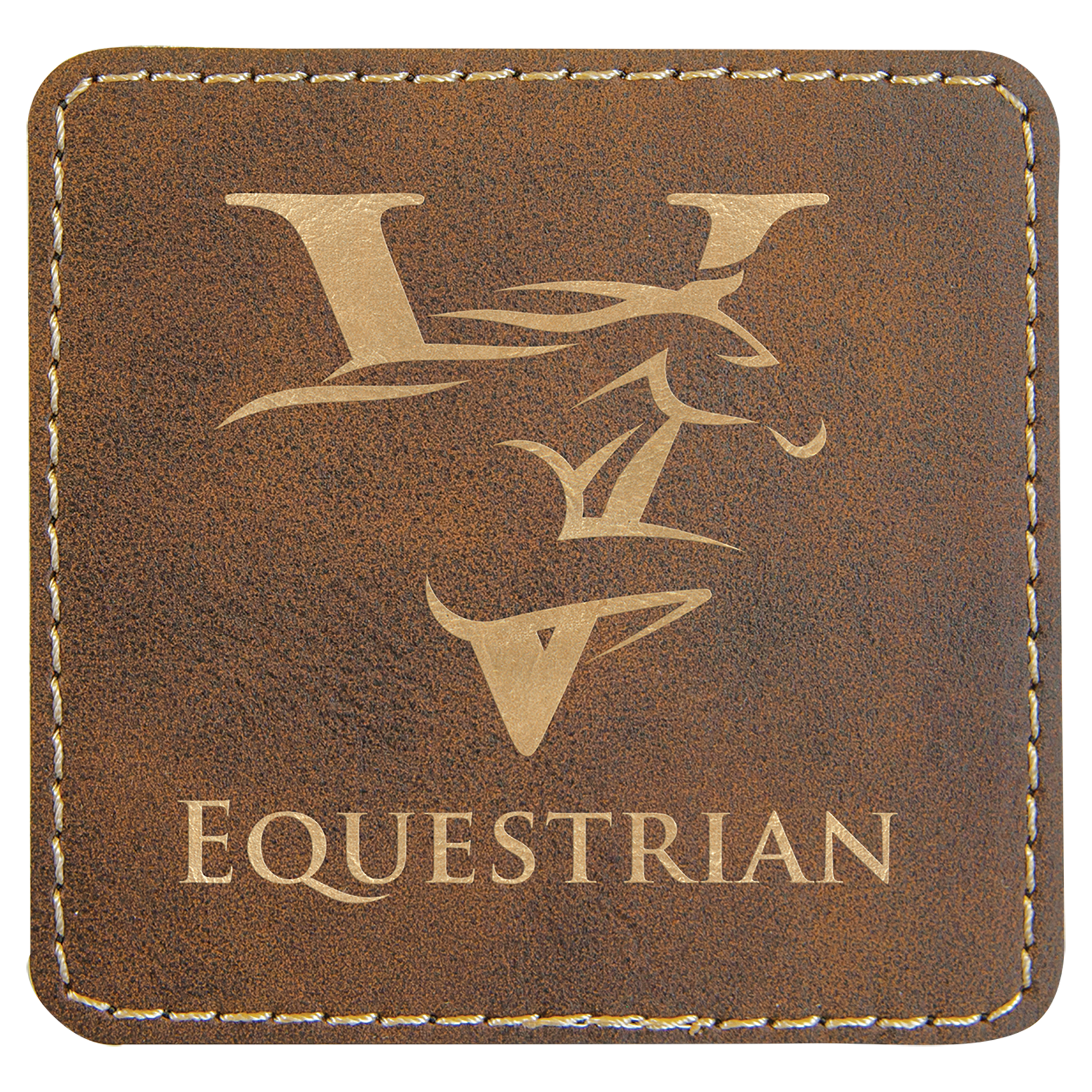 3" x 3" /Gold Square Leatherette Patch with Kota Pro – item PTH860