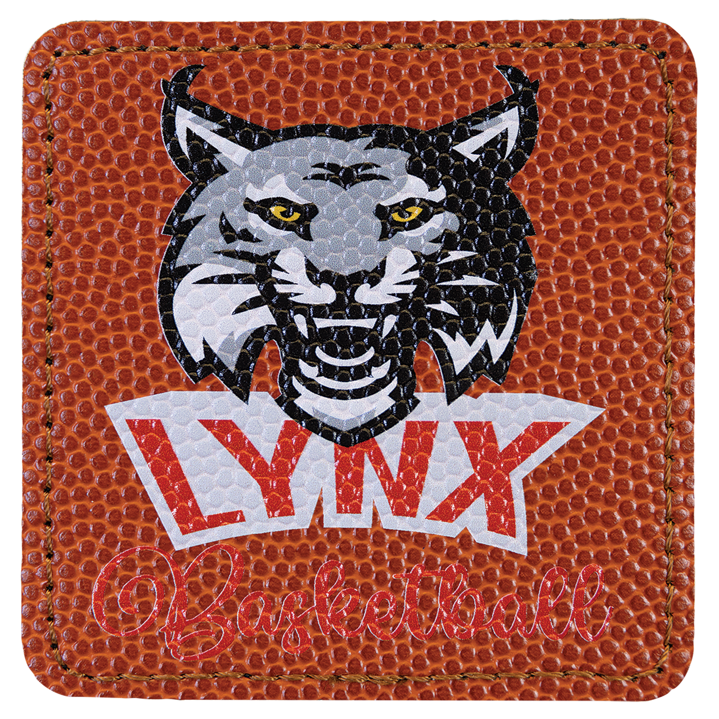 3" x 3" Basketball Square Leatherette Patch with Kota Pro – item PTH866