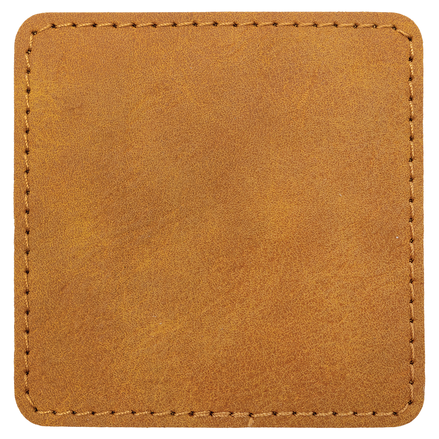 3" x 3" Light Brown Square Leatherette Patch Premier – item PTH867 image 2