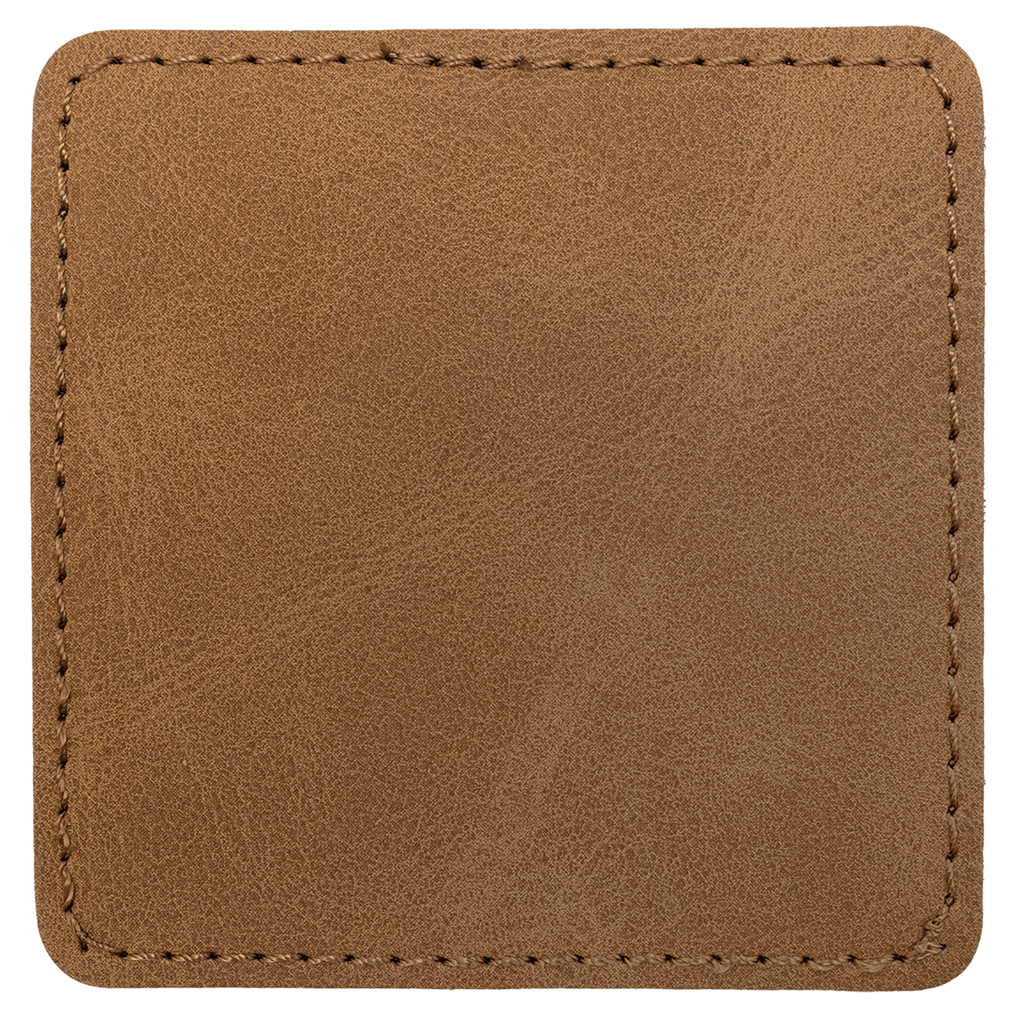 3" x 3" Medium Brown Square Leatherette Patch Premier – item PTH868 image 2
