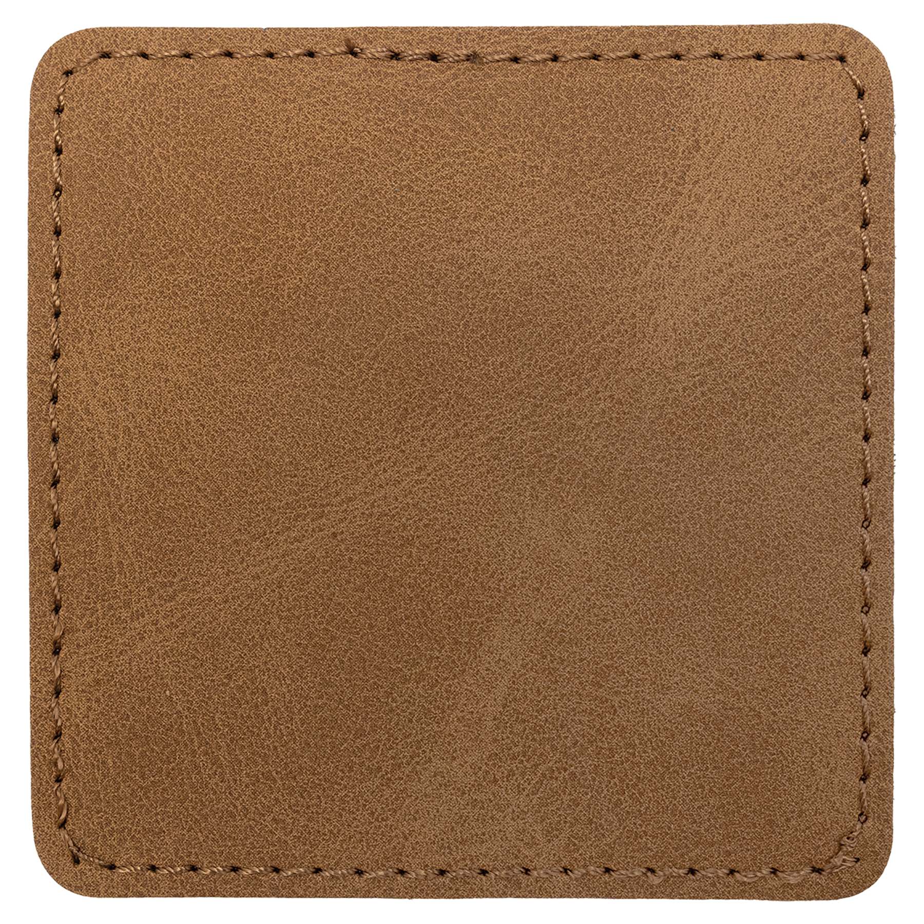 3" x 3" Medium Brown Square Leatherette Patch Premier – item PTH868 image 2