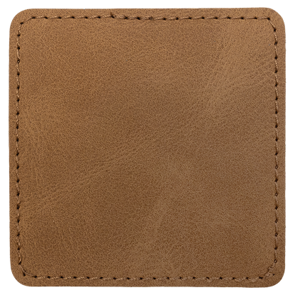 3" x 3" Medium Brown Square Leatherette Patch Premier – item PTH868 image 2