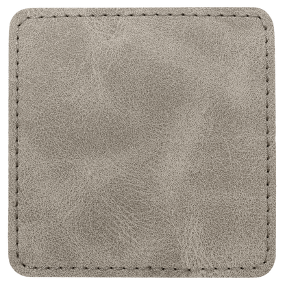 3" x 3" Gray Square Leatherette Patch with Kota Pro Premier – item PTH872 image 2