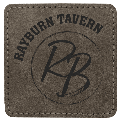 3" x 3" Dark Gray Square Leatherette Patch with Pro Premier – item PTH873 image 3