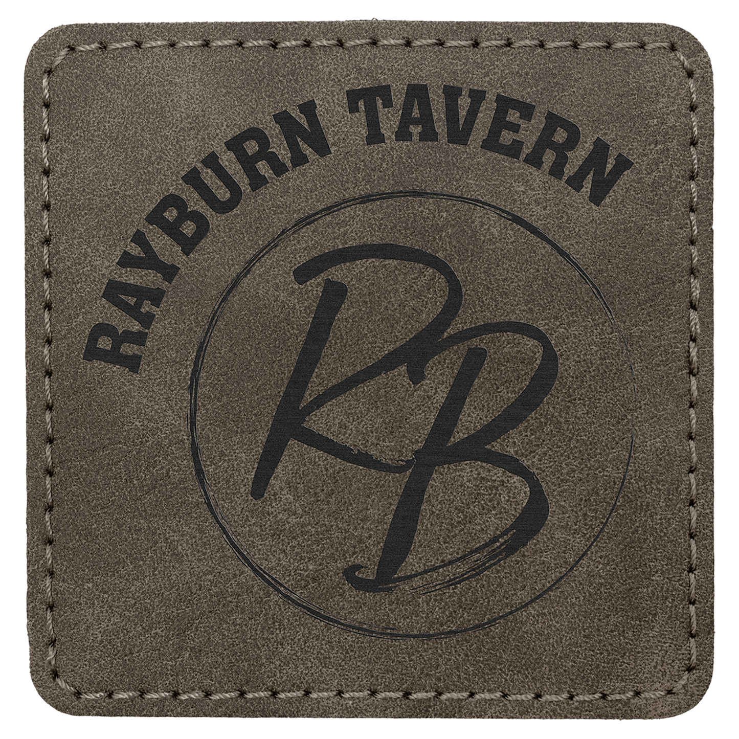3" x 3" Dark Gray Square Leatherette Patch with Pro Premier – item PTH873