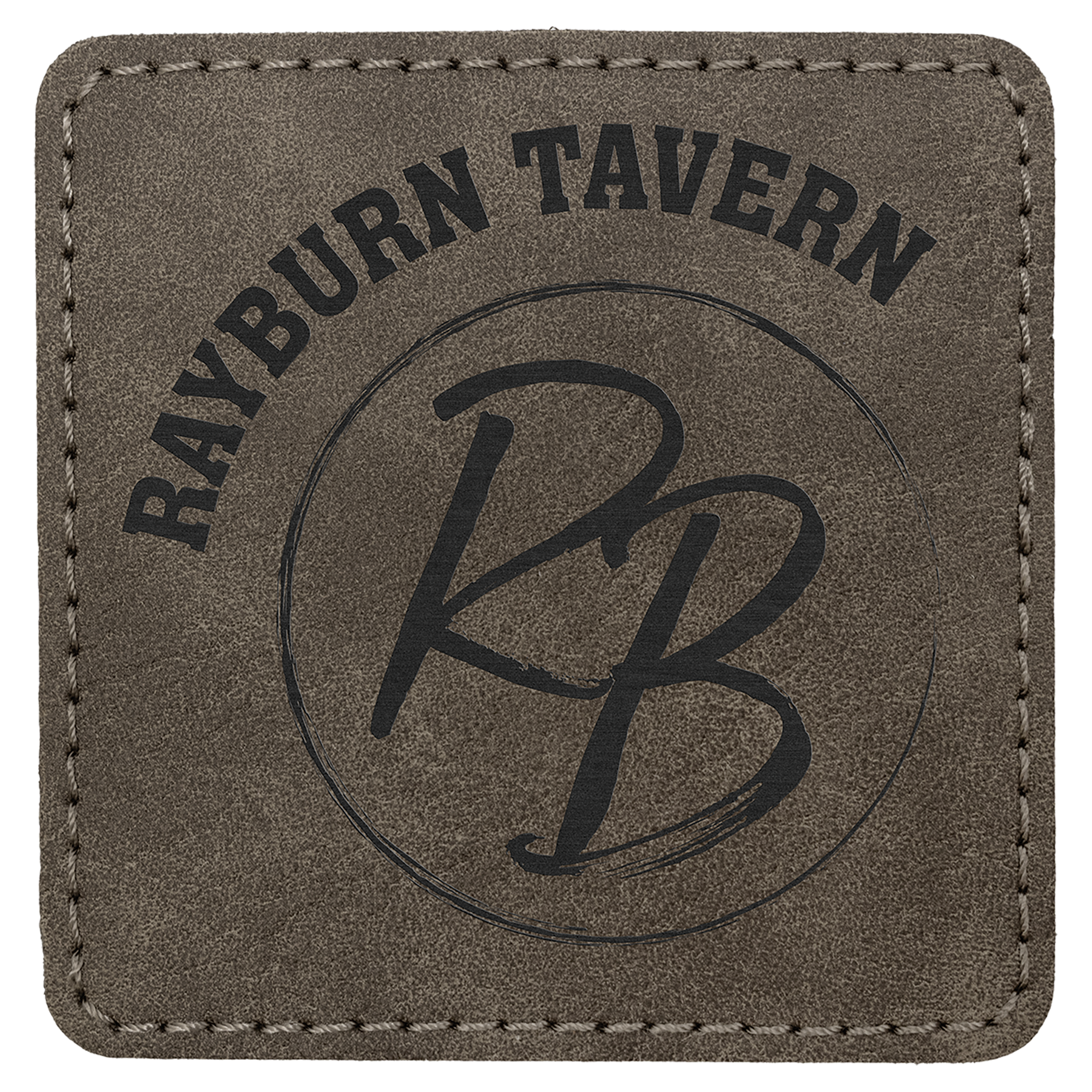 3" x 3" Dark Gray Square Leatherette Patch with Pro Premier – item PTH873