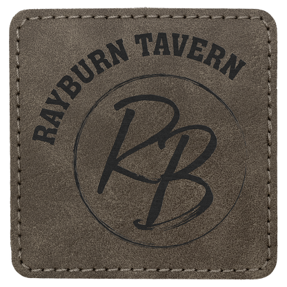 3" x 3" Dark Gray Square Leatherette Patch with Pro Premier – item PTH873