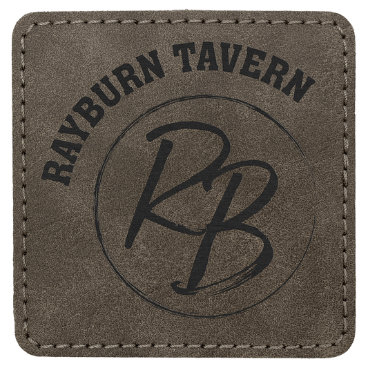 3" x 3" Dark Gray Square Leatherette Patch with Pro Premier – item PTH873
