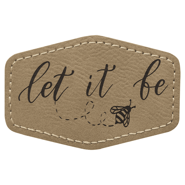 3" x 2" Light Brown Hex Leatherette Patch with Pro Adhesive – item PTH901 image 3