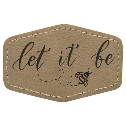 3" x 2" Light Brown Hex Leatherette Patch with Pro Adhesive – item PTH901 image 3