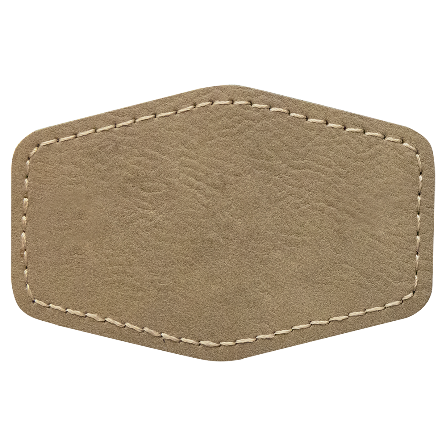 3" x 2" Light Brown Hex Leatherette Patch with Pro Adhesive – item PTH901 image 2