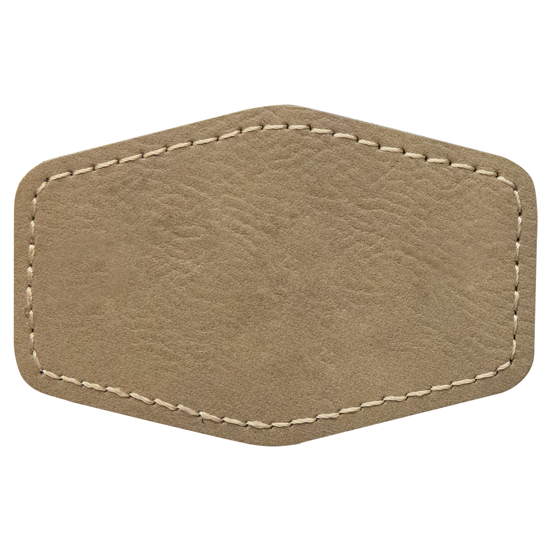 3" x 2" Light Brown Hex Leatherette Patch with Pro Adhesive – item PTH901 image 2