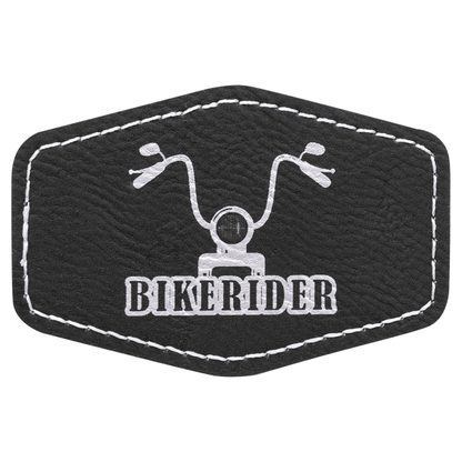 3" x 2" Black/Silver Hex Leatherette Patch with Pro Adhesive – item PTH903 image 3
