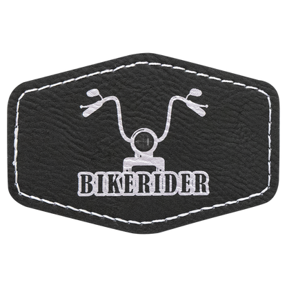 3" x 2" Black/Silver Hex Leatherette Patch with Pro Adhesive – item PTH903