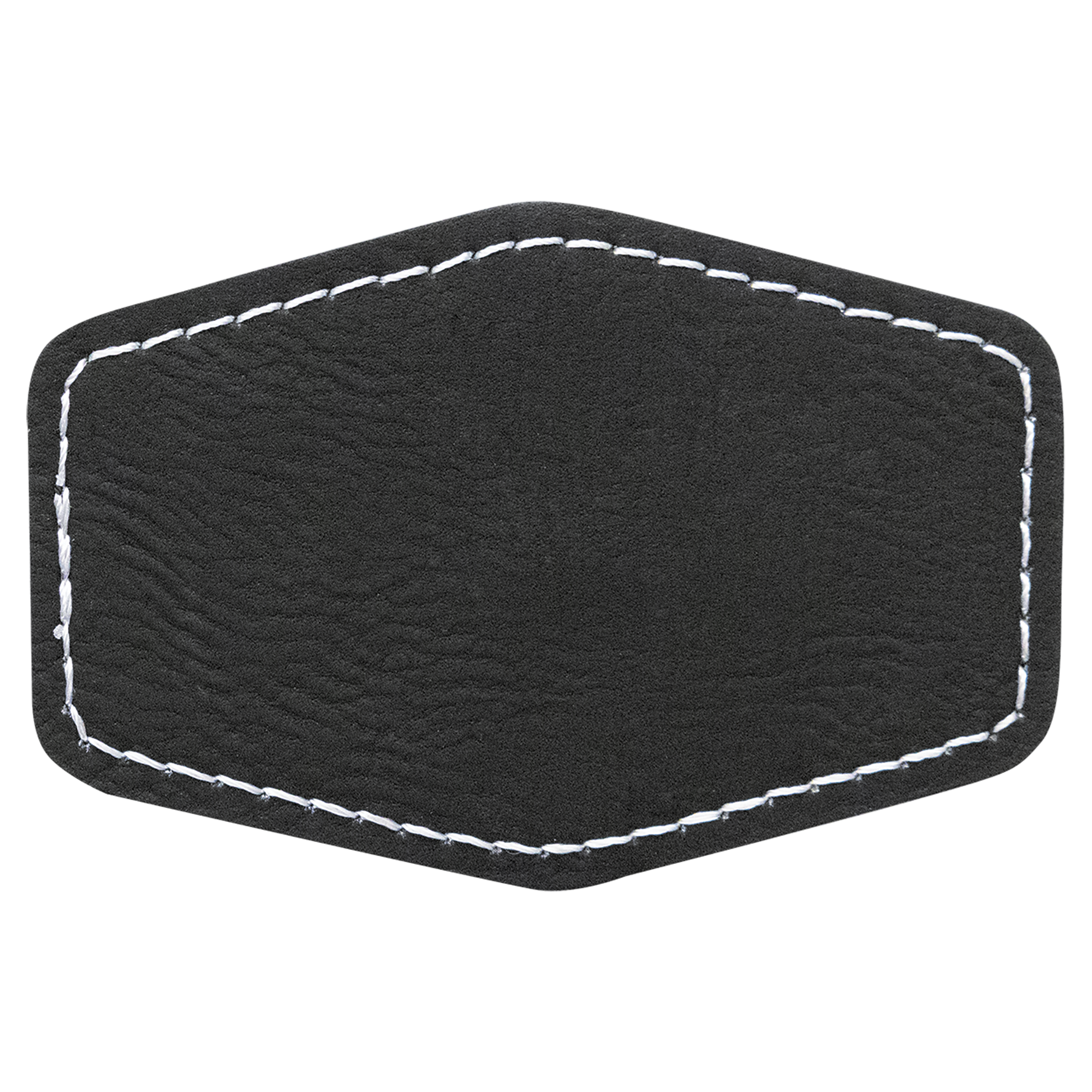 3" x 2" Black/Silver Hex Leatherette Patch with Pro Adhesive – item PTH903 image 2