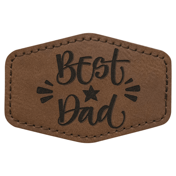 3" x 2" Dark Brown Hex Leatherette Patch with Pro Adhesive – item PTH905 image 3