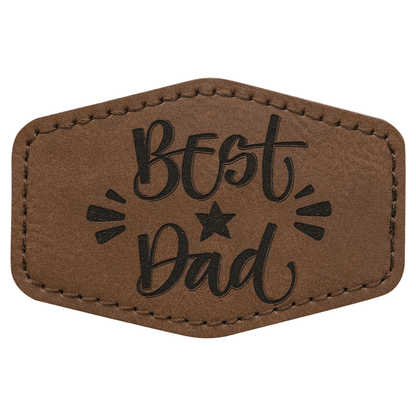 3" x 2" Dark Brown Hex Leatherette Patch with Pro Adhesive – item PTH905 image 3