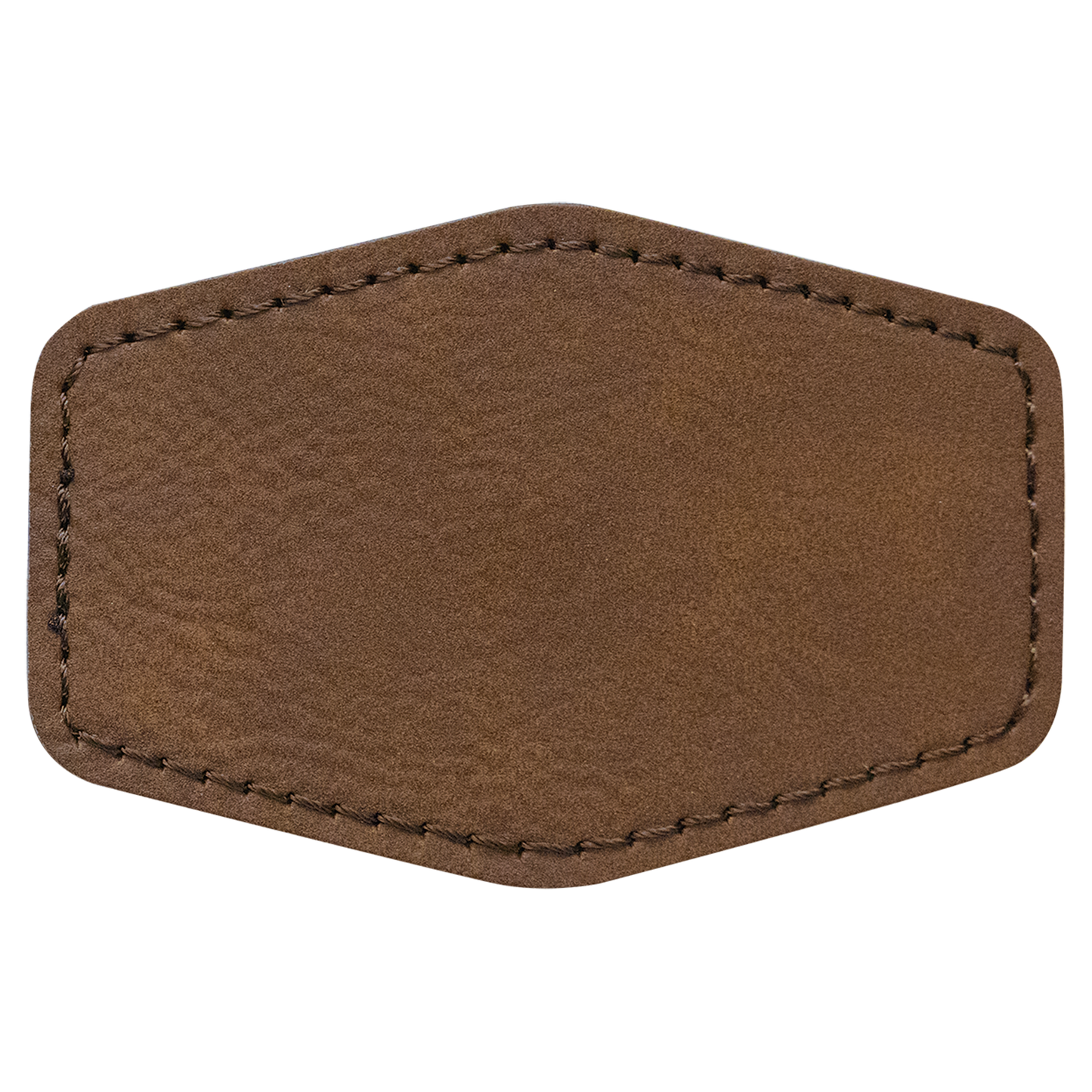 3" x 2" Dark Brown Hex Leatherette Patch with Pro Adhesive – item PTH905 image 2