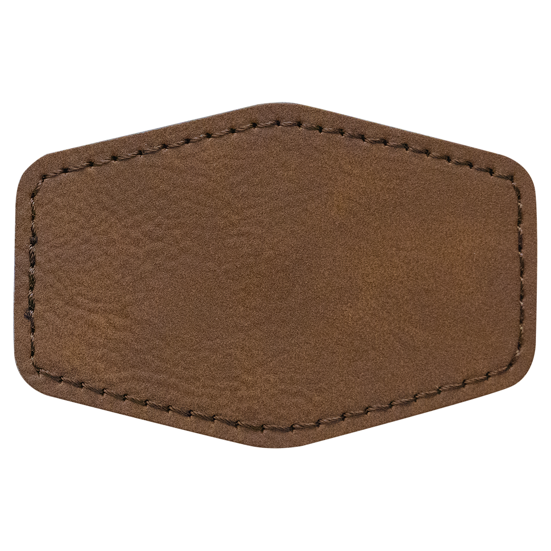 3" x 2" Dark Brown Hex Leatherette Patch with Pro Adhesive – item PTH905 image 2