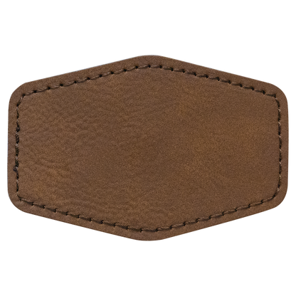 3" x 2" Dark Brown Hex Leatherette Patch with Pro Adhesive – item PTH905 image 2