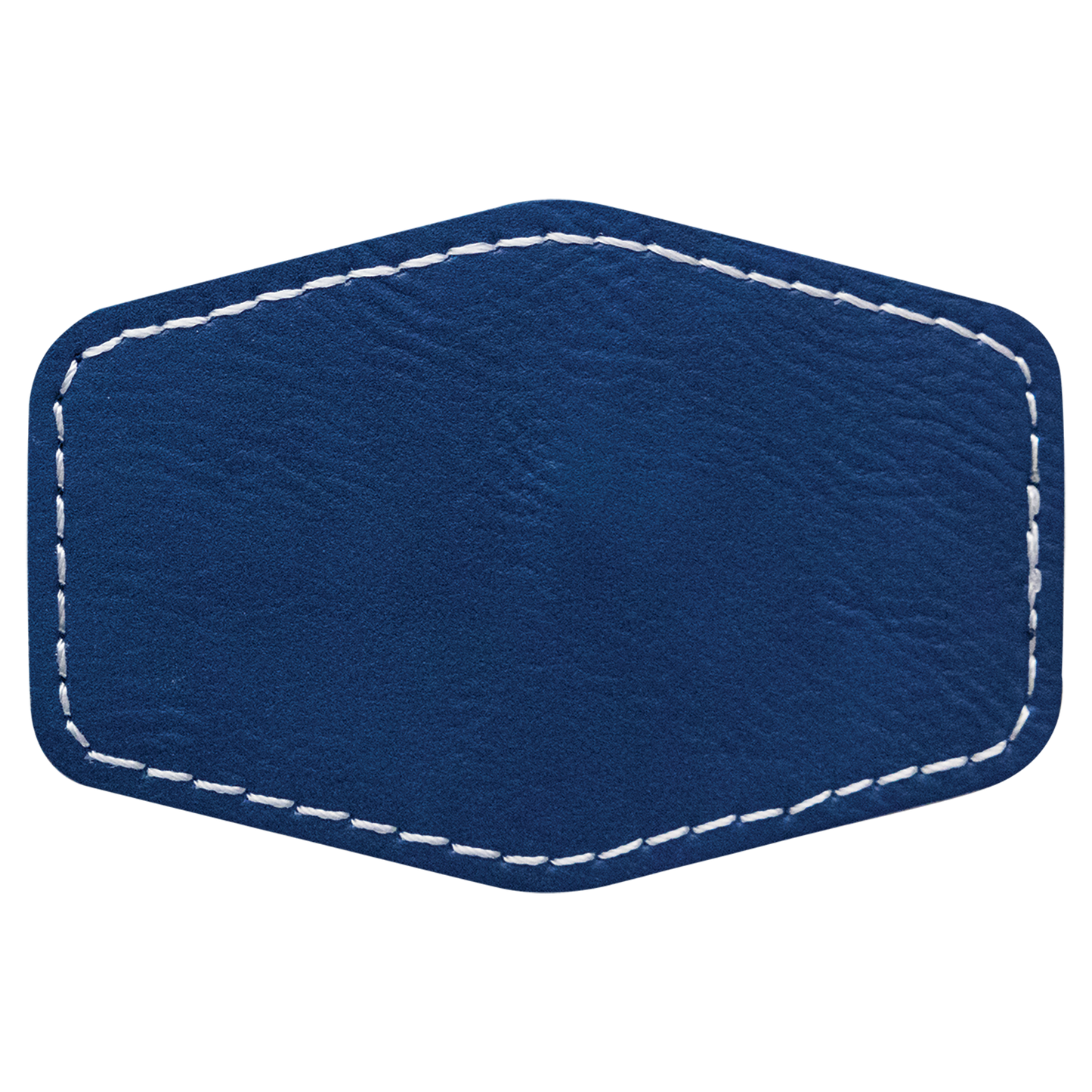 3" x 2" Blue/Silver Hex Leatherette Patch with Pro Adhesive – item PTH909 image 2