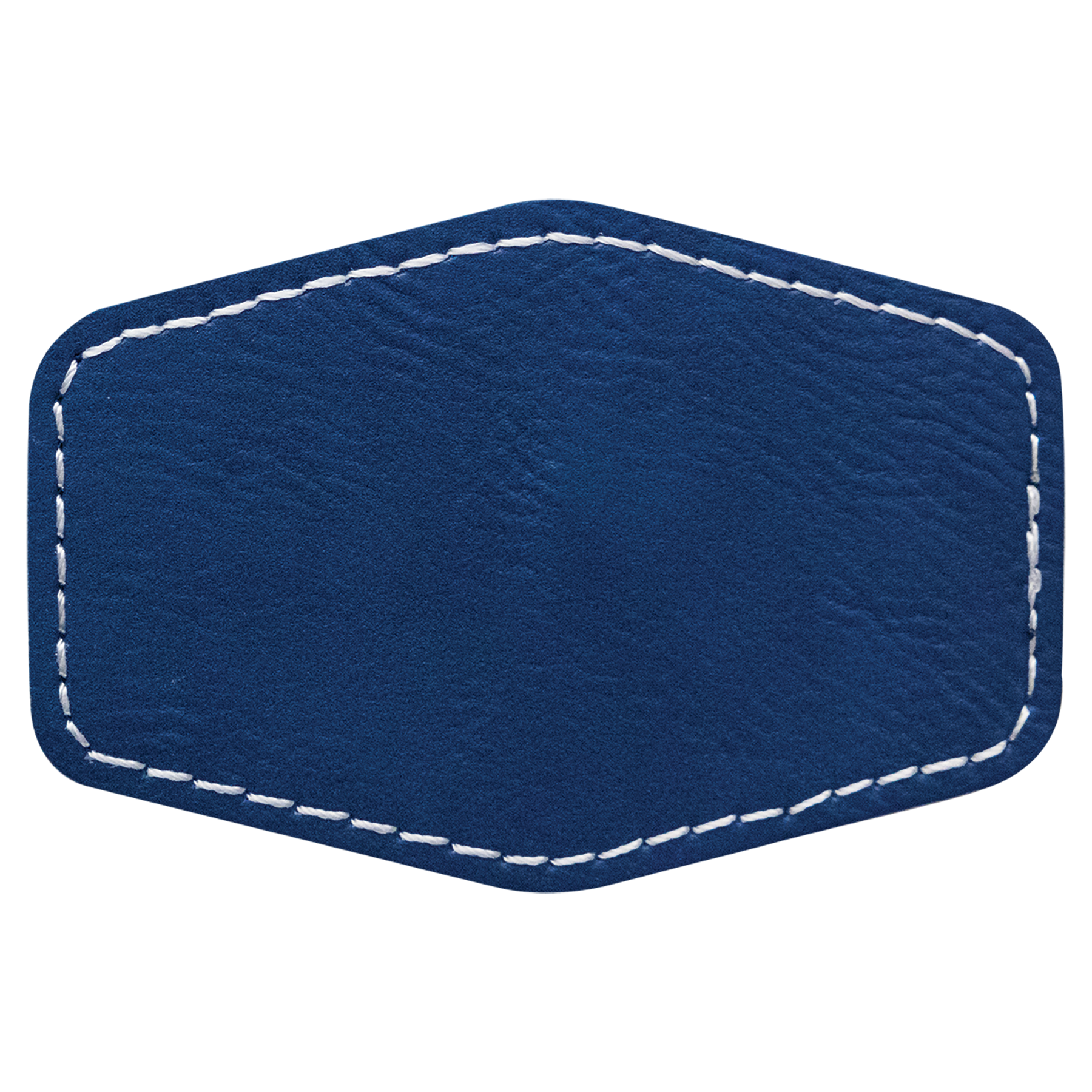 3" x 2" Blue/Silver Hex Leatherette Patch with Pro Adhesive – item PTH909 image 2