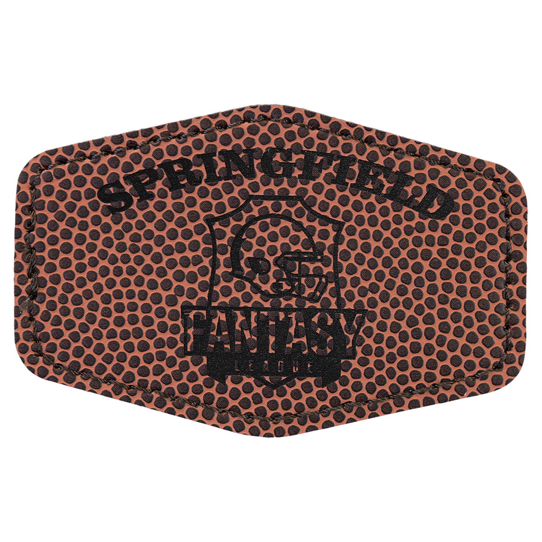 3" x 2" Football Hex Leatherette Patch with Pro Adhesive – item PTH915