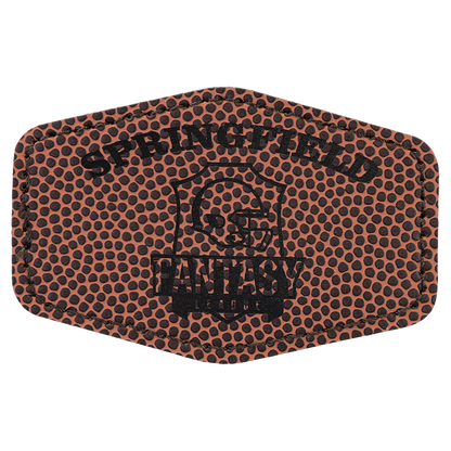3" x 2" Football Hex Leatherette Patch with Pro Adhesive – item PTH915