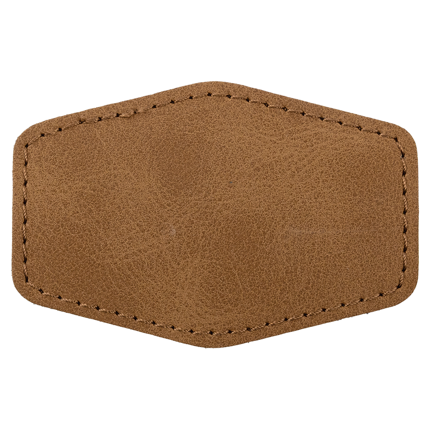 3" x 2" Medium Brown Hex Leatherette Patch with Pro Premier – item PTH918 image 2