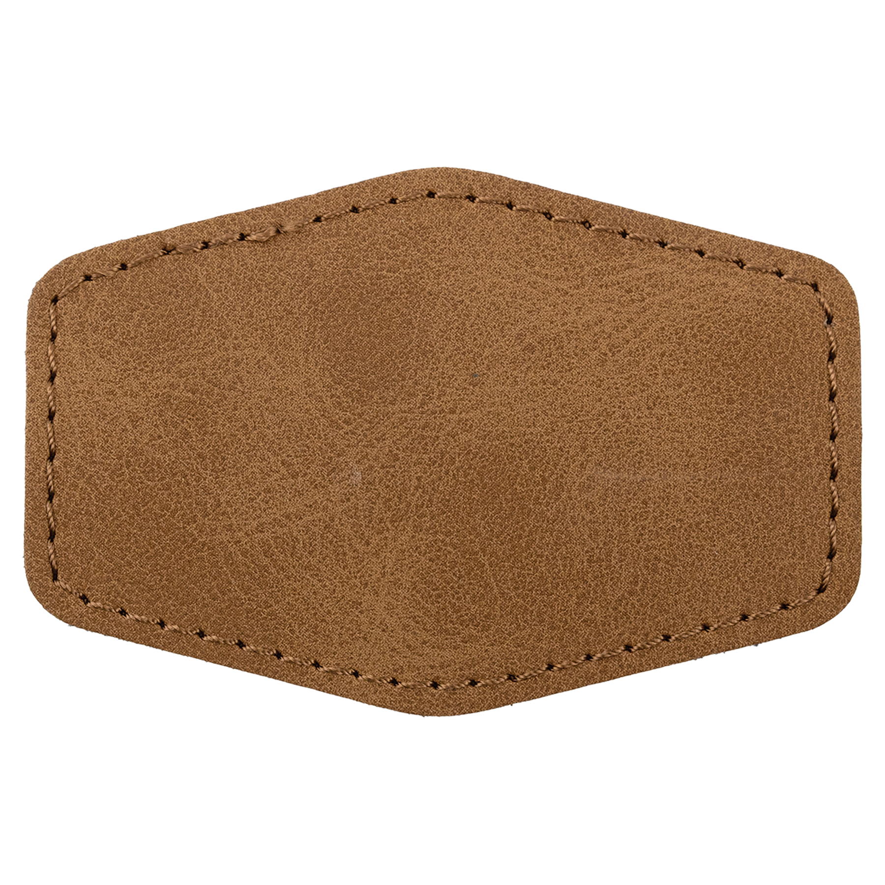 3" x 2" Medium Brown Hex Leatherette Patch with Pro Premier – item PTH918 image 2