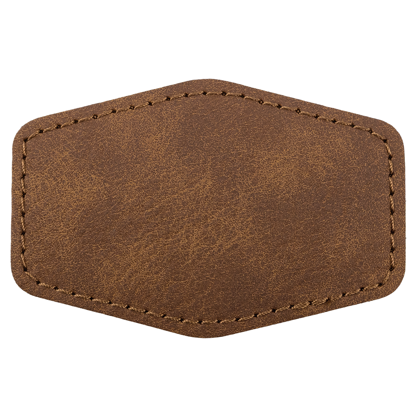 3" x 2" Dark Brown Hex Leatherette Patch with Pro Premier – item PTH919 image 2