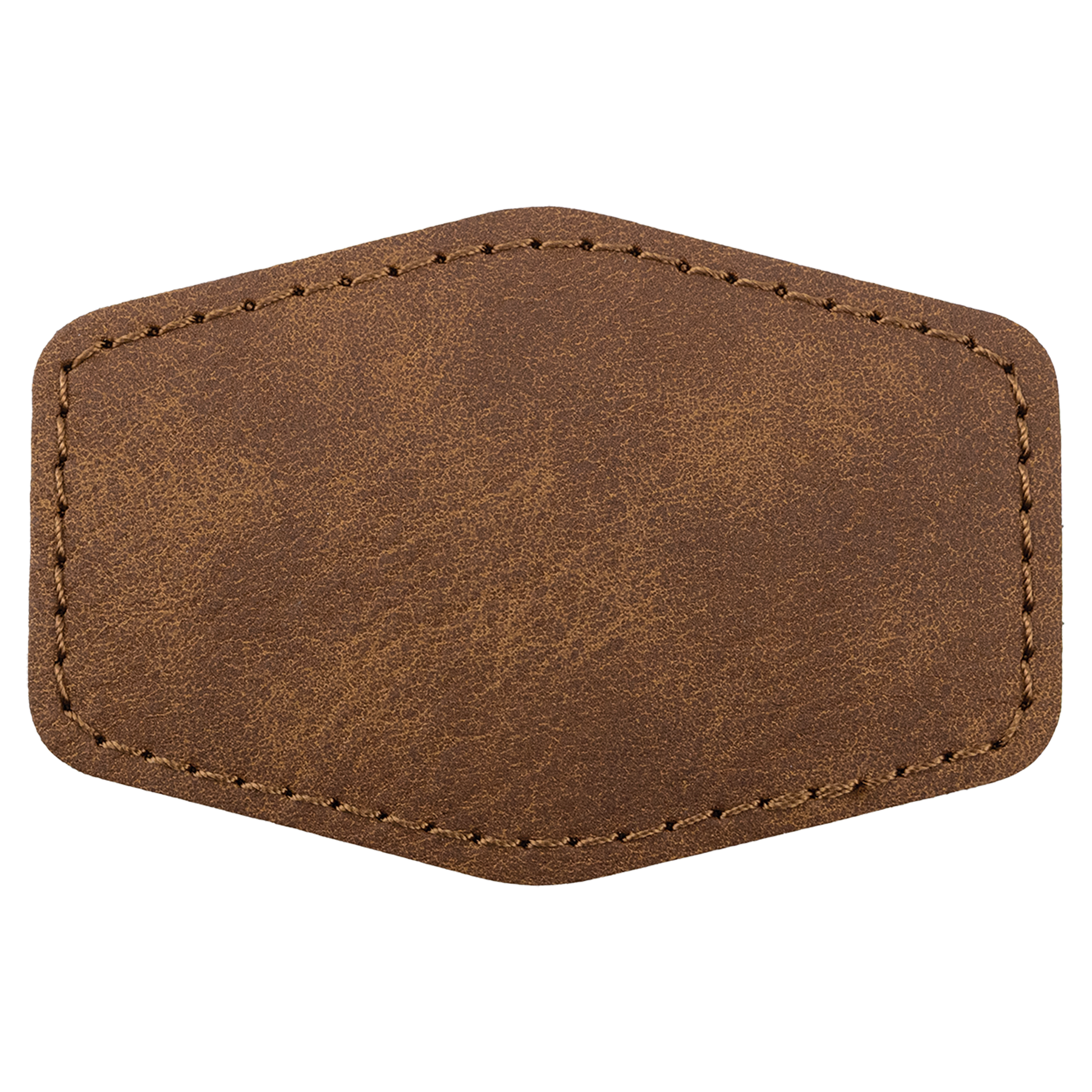 3" x 2" Dark Brown Hex Leatherette Patch with Pro Premier – item PTH919 image 2