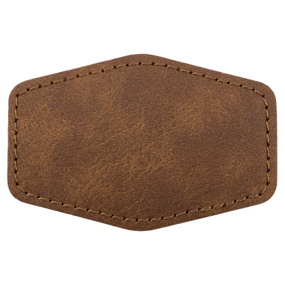 3" x 2" Dark Brown Hex Leatherette Patch with Pro Premier – item PTH919 image 2
