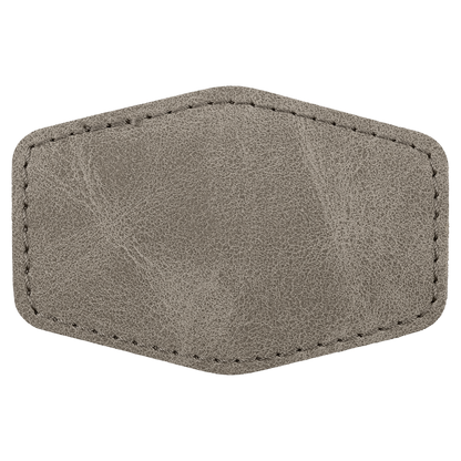 3" x 2" Gray Hex Leatherette Patch with Pro Adhesive Premier – item PTH922 image 2
