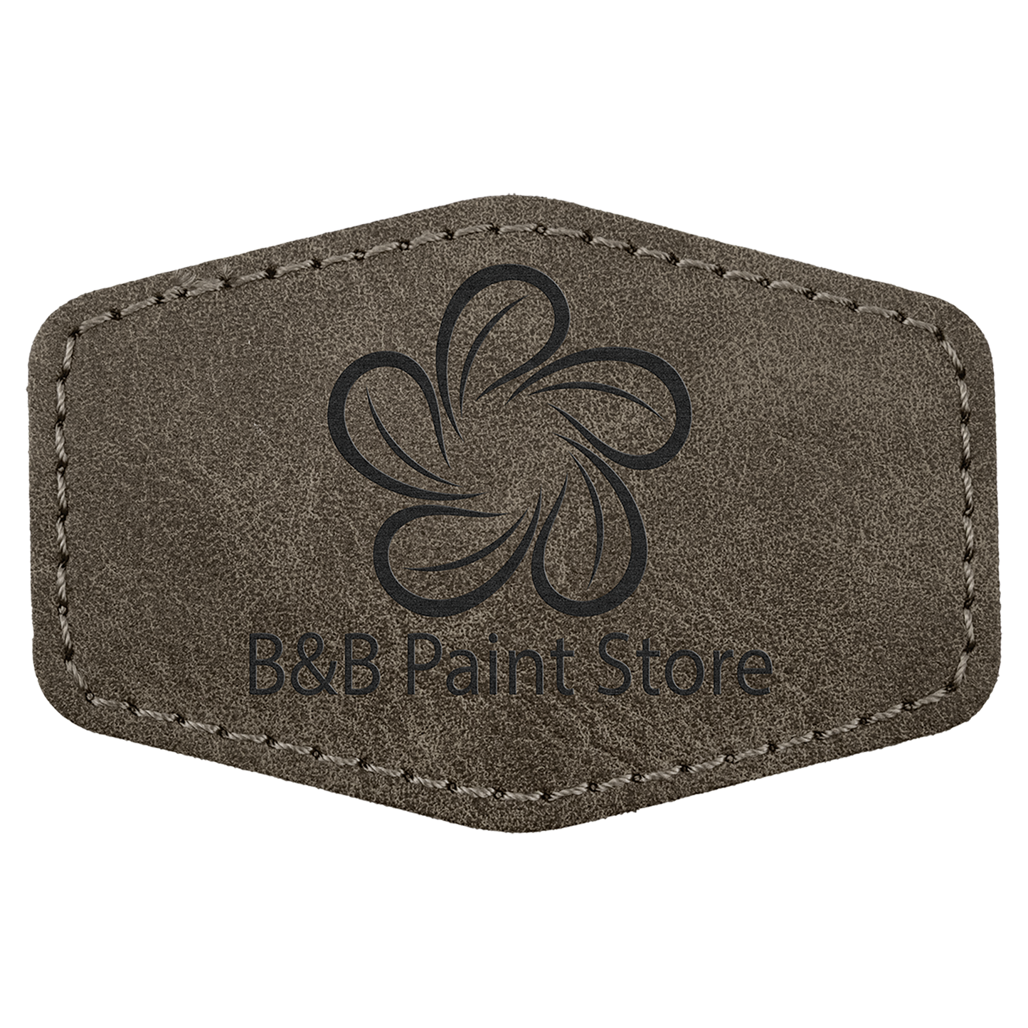 3" x 2" Dark Gray Hex Leatherette Patch with Pro Premier – item PTH923