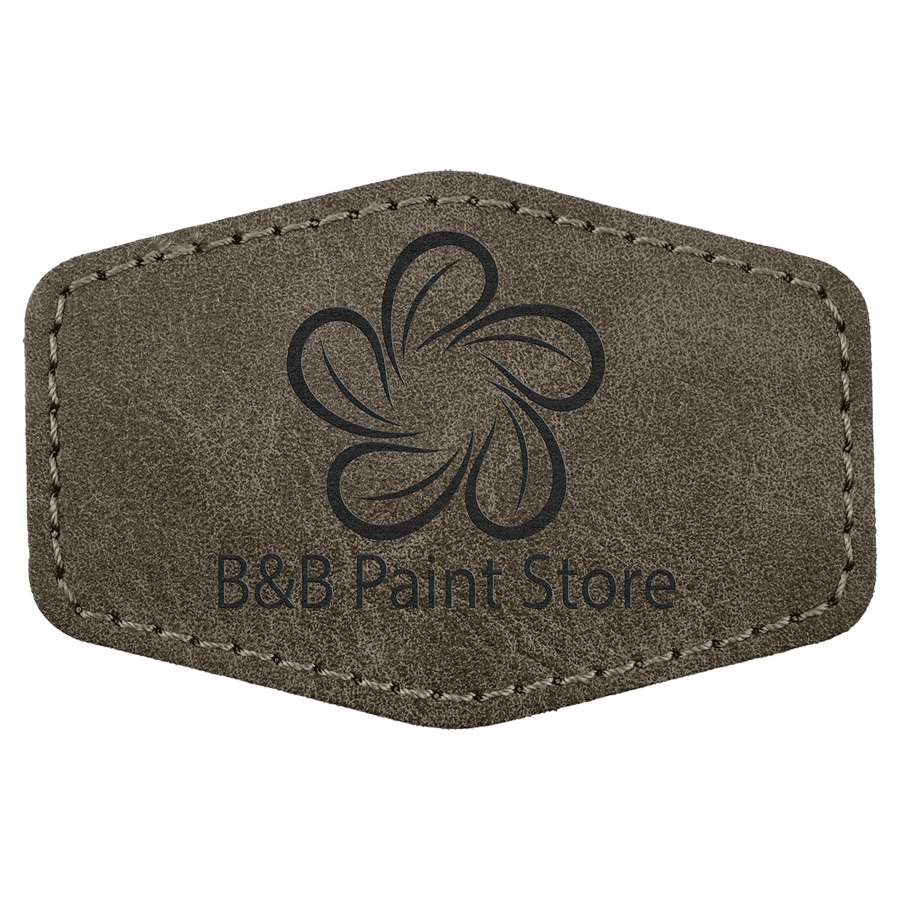 3" x 2" Dark Gray Hex Leatherette Patch with Pro Premier – item PTH923