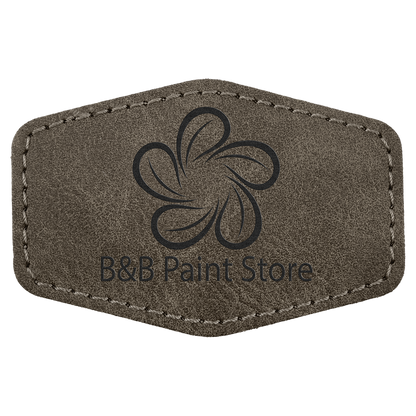 3" x 2" Dark Gray Hex Leatherette Patch with Pro Premier – item PTH923
