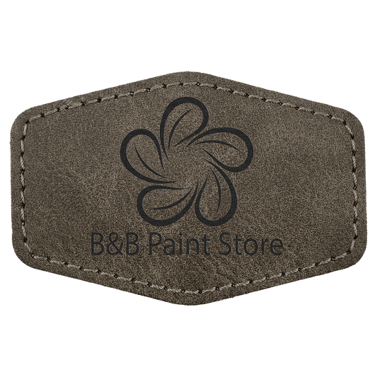 3" x 2" Dark Gray Hex Leatherette Patch with Pro Premier – item PTH923