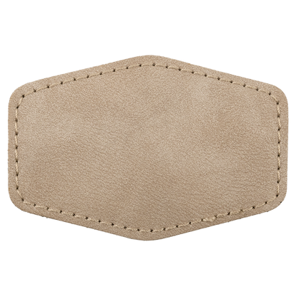 3" x 2" Light Tan Hex Leatherette Patch with Pro Premier – item PTH924 image 2