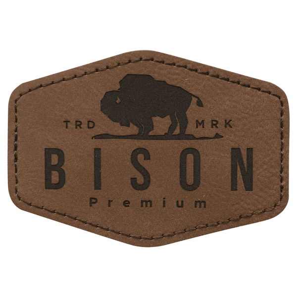 3.5" x 2.5" Dark Brown Hex Leatherette Patch with Kota Pro – item PTH955 image 3