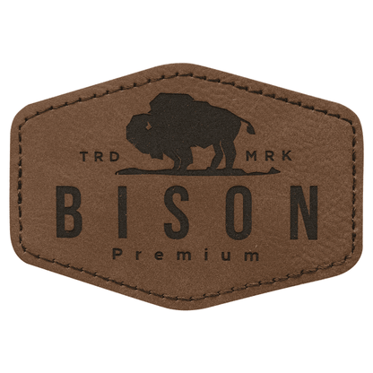 3.5" x 2.5" Dark Brown Hex Leatherette Patch with Kota Pro – item PTH955 image 3