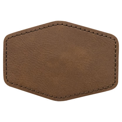 3.5" x 2.5" Dark Brown Hex Leatherette Patch with Kota Pro – item PTH955 image 2
