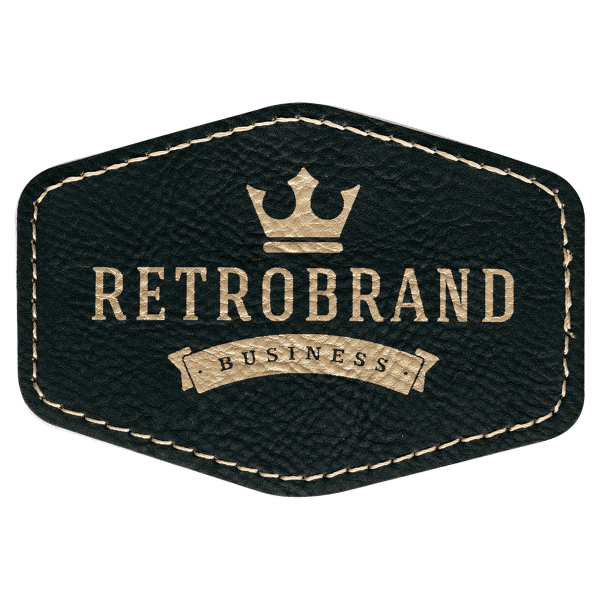 3.5" x 2.5" /Gold Hex Leatherette Patch with Kota Pro – item PTH956 image 3