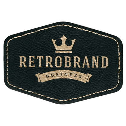3.5" x 2.5" /Gold Hex Leatherette Patch with Kota Pro – item PTH956 image 3