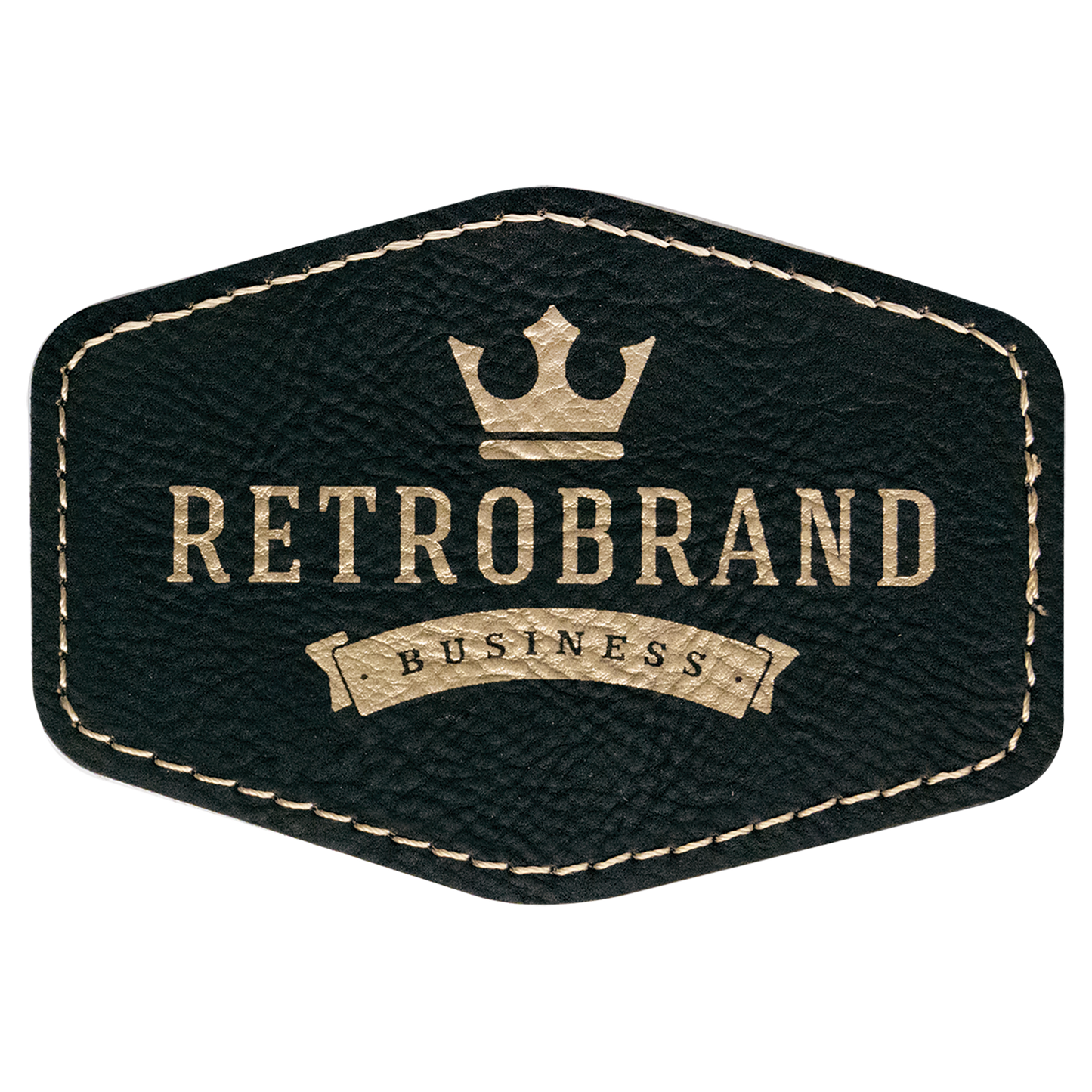 3.5" x 2.5" /Gold Hex Leatherette Patch with Kota Pro – item PTH956