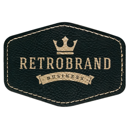 3.5" x 2.5" /Gold Hex Leatherette Patch with Kota Pro – item PTH956