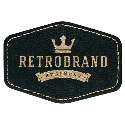 3.5" x 2.5" /Gold Hex Leatherette Patch with Kota Pro – item PTH956