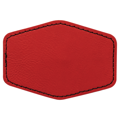 3.5" x 2.5" Red Hex Leatherette Patch with Kota Pro Adhesive – item PTH961 image 2