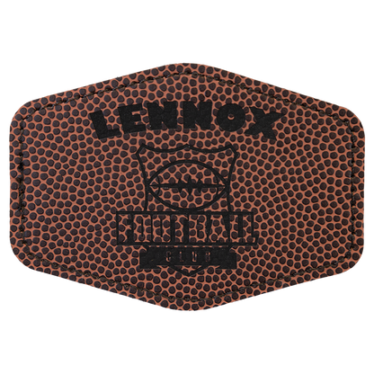 3.5" x 2.5" Football Hex Leatherette Patch with Pro Adhesive – item PTH965